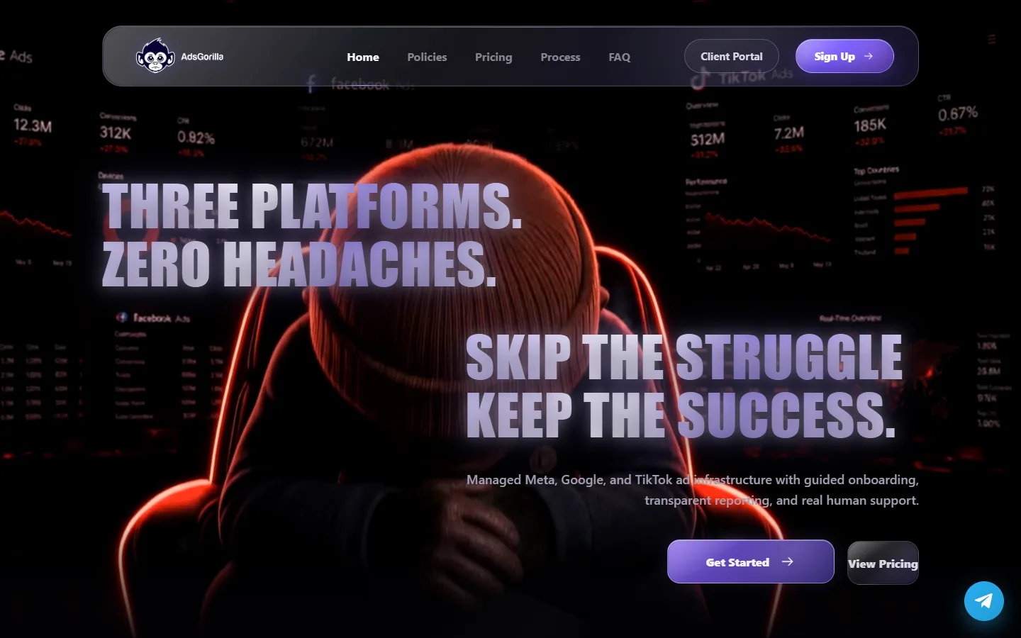 Current Ads Gorilla website
